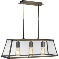 Product photograph of Voyager 3 Lights Clear Glass Bar Pendant Light In Antique Brass from Furniture in Fashion