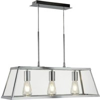 Product photograph of Voyager 3 Lights Clear Glass Bar Pendant Light In Chrome from Furniture in Fashion