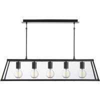 Product photograph of Voyager 5 Light Lantern In Matt Black And Clear Glass Shade from Furniture in Fashion