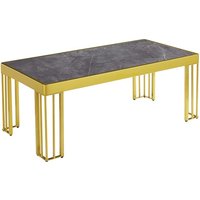 Product photograph of Worley Gloss Coffee Table In Grey Marble Effect With Gold Legs from Furniture in Fashion