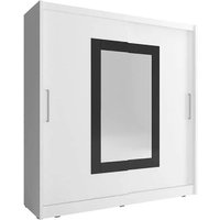 Product photograph of Waldorf Ii Mirrored 180cm Wardrobe 2 Sliding Doors In Matt White from Furniture in Fashion