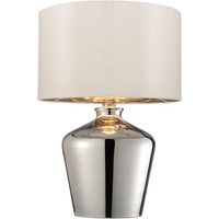 Product photograph of Waldorf Ivory Fabric Table Lamp In Chrome Glass Base from Furniture in Fashion