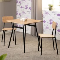 Product photograph of Waldorf Wooden Dining Table With 2 Chairs In Russet Oak And Black from Furniture in Fashion