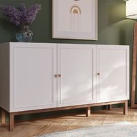 Product photograph of Waldorf Wooden Sideboard With 3 Doors 1 Drawer In Light Grey Oak from Furniture in Fashion