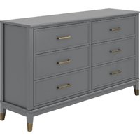 Product photograph of Wantagh Wooden Chest Of 6 Drawers In Graphite Grey from Furniture in Fashion
