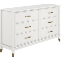 Product photograph of Wantagh Wooden Chest Of 6 Drawers In White from Furniture in Fashion