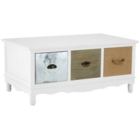 Product photograph of Waymore Wooden Coffee Table With 3 Drawers In White from Furniture in Fashion