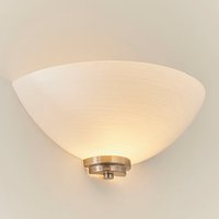 Product photograph of Welles White Glass Wall Light In Satin Chrome from Furniture in Fashion