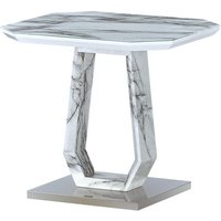 Product photograph of Wantu Marble Effect Glass Lamp Table from Furniture in Fashion