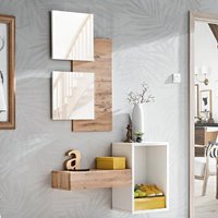 Product photograph of Elyria I Wooden Hallway Furniture Set In Wotan Oak And White from Furniture in Fashion