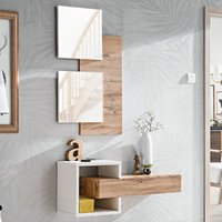 Product photograph of Elyria Ii Wooden Hallway Furniture Set In Wotan Oak And White from Furniture in Fashion