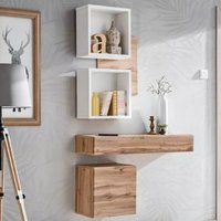 Product photograph of Elyria Iii Wooden Hallway Furniture Set In Wotan Oak And White from Furniture in Fashion