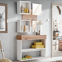 Product photograph of Elyria Iv Wooden Hallway Furniture Set In Wotan Oak And White from Furniture in Fashion