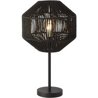 Product photograph of Wicker 1 Bulb Table Lamp In Matt Black from Furniture in Fashion