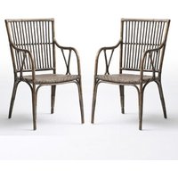 Product photograph of Wickers Duke Rustic Wooden Accent Chairs In Pair from Furniture in Fashion
