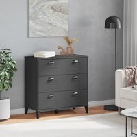 Product photograph of Widnes Wooden Chest Of 3 Drawers In Anthracite Grey from Furniture in Fashion