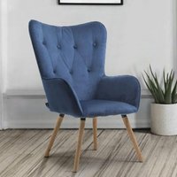 Product photograph of Willows Fabric Bedroom Armchair In Midnight Blue from Furniture in Fashion