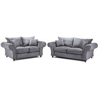 Product photograph of Winston Fabric 3 2 Seater Sofa Set In Grey from Furniture in Fashion