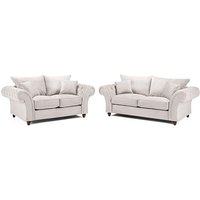 Product photograph of Winston Fabric 3 2 Seater Sofa Set In Stone from Furniture in Fashion