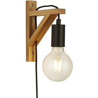 Product photograph of Woody Natural Table Lamp In Matt Black from Furniture in Fashion