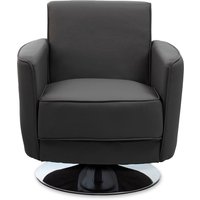 Product photograph of Wuxue Leather Effect Lounge Chair In Mink With Chrome Base from Furniture in Fashion