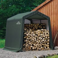 Product photograph of Wyck Woven Polyethylene 8x8 Garden Storage Shed In Green from Furniture in Fashion