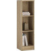 Product photograph of Xeka Wooden Narrow Bookcase With 3 Shelves In Sonoma Oak from Furniture in Fashion