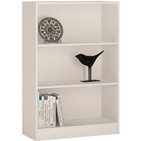 Product photograph of Xeka Wooden Wide Bookcase With 3 Shelves In Pearl White from Furniture in Fashion