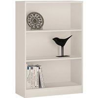 Product photograph of Xeka Medium Wide 2 Shelves Bookcase In Pearl White from Furniture in Fashion