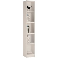 Product photograph of Xeka Wooden Narrow Bookcase With 5 Shelves In Pearl White from Furniture in Fashion