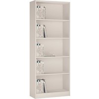 Product photograph of Xeka Tall Wide 4 Shelves Bookcase In Pearl White from Furniture in Fashion