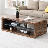 Product photograph of Xono Wooden Coffee Table With Shelf In Smoked Oak from Furniture in Fashion