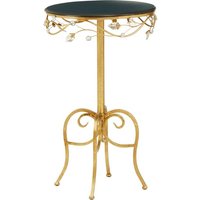 Product photograph of Xuange Round Black Wooden Top Side Table In Gold Metal Frame from Furniture in Fashion