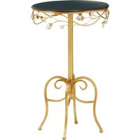 Product photograph of Xuange Round Black Wooden Top Side Table In Gold Metal Frame from Furniture in Fashion