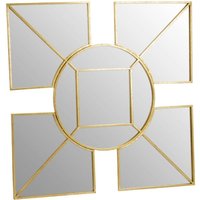 Product photograph of Xuange Square And Circular Wall Bedroom Mirror In Gold Frame from Furniture in Fashion