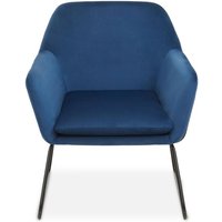 Product photograph of Zander Upholstered Velvet Armchair In Midnight Blue from Furniture in Fashion