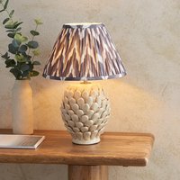 Product photograph of Zapopan Pearl Grey 30cm Shade Large Ceramic Table Lamp In Ivory from Furniture in Fashion