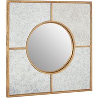 Product photograph of Zaria Art Deco Wall Bedroom Mirror In Warm Gold Frame from Furniture in Fashion