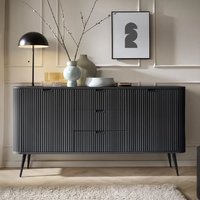 Product photograph of Zebulon Wooden Sideboard With 2 Doors And 3 Drawers In Black from Furniture in Fashion