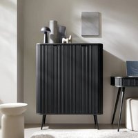 Product photograph of Zebulon Wooden Storage Cabinet With 2 Doors In Black from Furniture in Fashion
