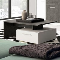 Product photograph of Zinger Wooden Coffee Table With 2 Drawers In Slate Grey And White from Furniture in Fashion