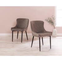 Product photograph of Pair Of Grey Velvet Dining Chairs With Black Legs - Denver from Lifestyle Furniture