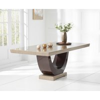 Product photograph of Novara 200cm Brown Pedestal Marble Dining Table from Oak Furniture Superstore