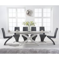Product photograph of Extending Boston 180cm White Ceramic Dining Table With 6 White Aldo Chairs from Oak Furniture Superstore