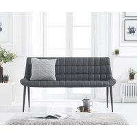 Product photograph of Larson Grey Faux Leather Bench from Oak Furniture Superstore