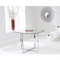 Product photograph of Algarve Clear Glass Dining Table from Oak Furniture Superstore