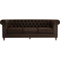 Product photograph of Westminster Chesterfield Brown Leather 3 Seater Sofa from Oak Furniture Superstore