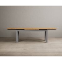 Product photograph of Extending Buxton 180cm Oak And Light Grey Painted Dining Table from Oak Furniture Superstore