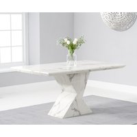 Product photograph of Aaron 160cm Marble White Dining Table from Oak Furniture Superstore