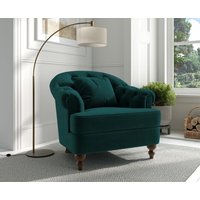Product photograph of Richmond Dark Green Velvet Accent Chair from Oak Furniture Superstore